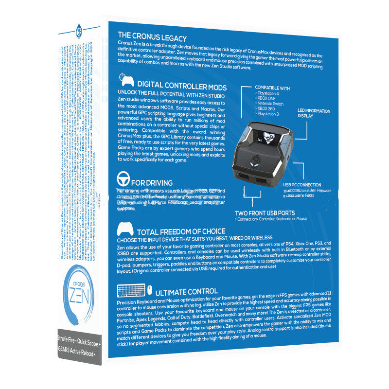 Cronus ZEN Controller Adapter – Cross-Plattform Profi-Converter für PS5, PS4, Xbox & Switch | Wireless & Kabelgebunden