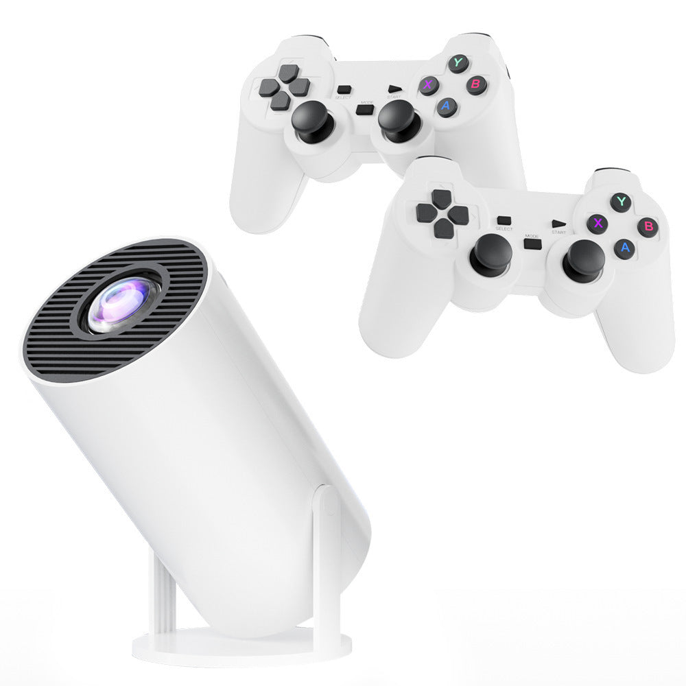 M300MAX Mini Beamer & Game-Konsole – Tragbarer Heimprojektor mit 2 Controllern, 720p HD, kabellos & sofort spielbereit