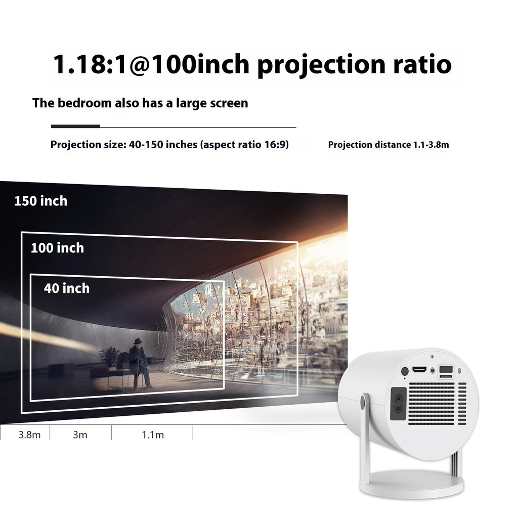 Mini Beamer HY300 – Tragbarer Smart-Projektor mit 180°-Rotation & WLAN